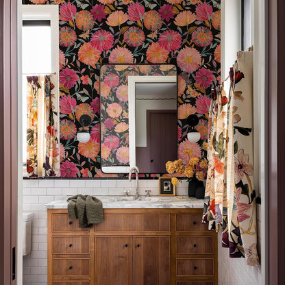 Simon&Siff Floral Wallpaper Peel and Stick Boho Contact Paper Removable Self Adhesive Waterproof Wall Paper for Cabinets Bedroom Decorative 17.3" x 120"