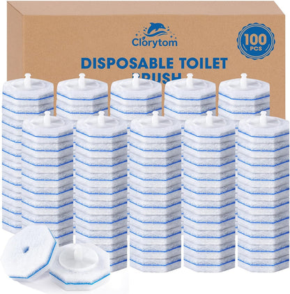 50 Pcs Disposable Toilet Cleaner Refill Pads, Universal Toilet Bowl Brush Replacement Heads, Durable Deep Cleaning Refills, Fresh Scent Bathroom Cleaning Supplies