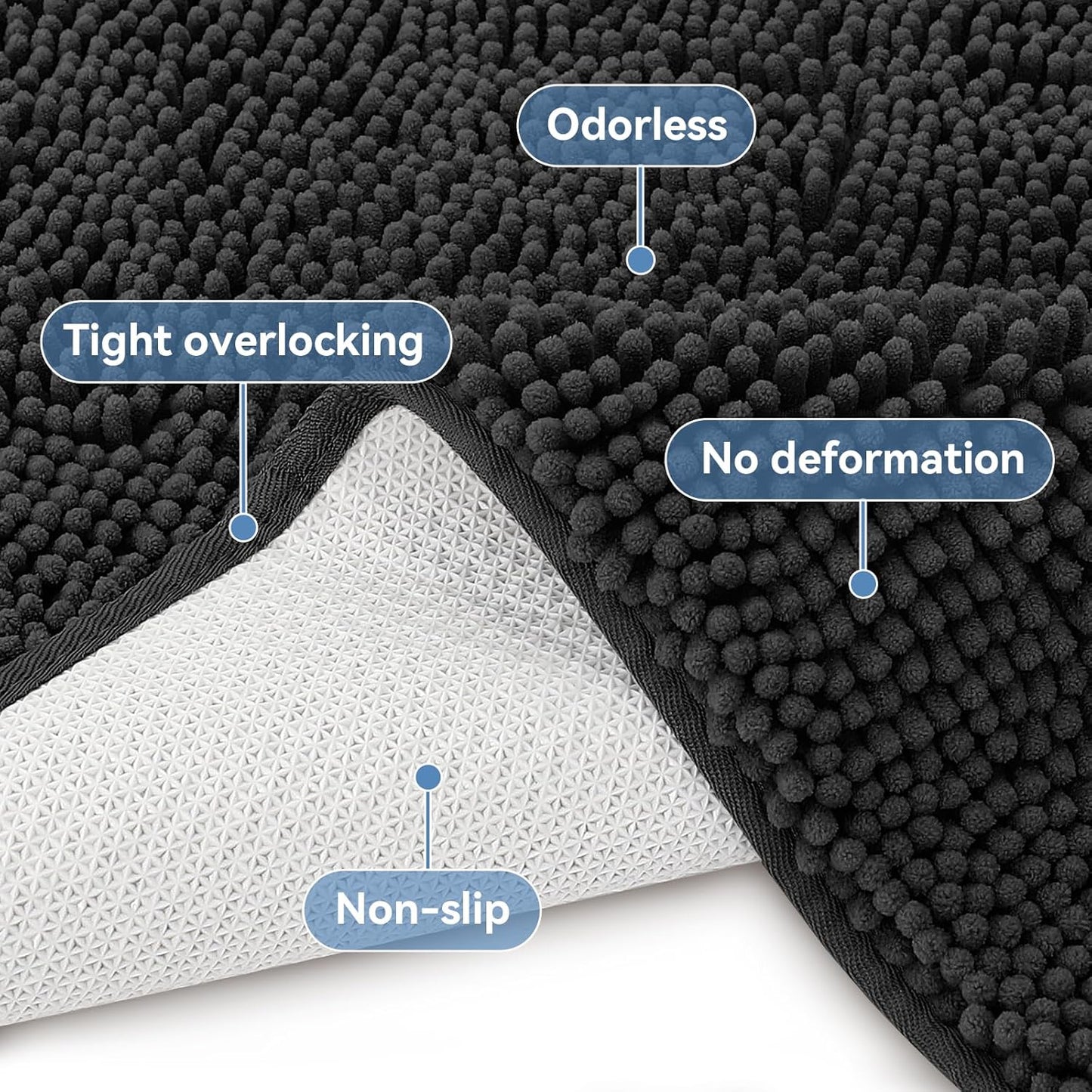 Bcoimo Bathroom Rugs 24x17, Bath Mats for Bathroom Non Slip with Rubber Backing,High Absorbent Microfiber Bath Rugs Quick Drying, Machine Washable, Durable Decor