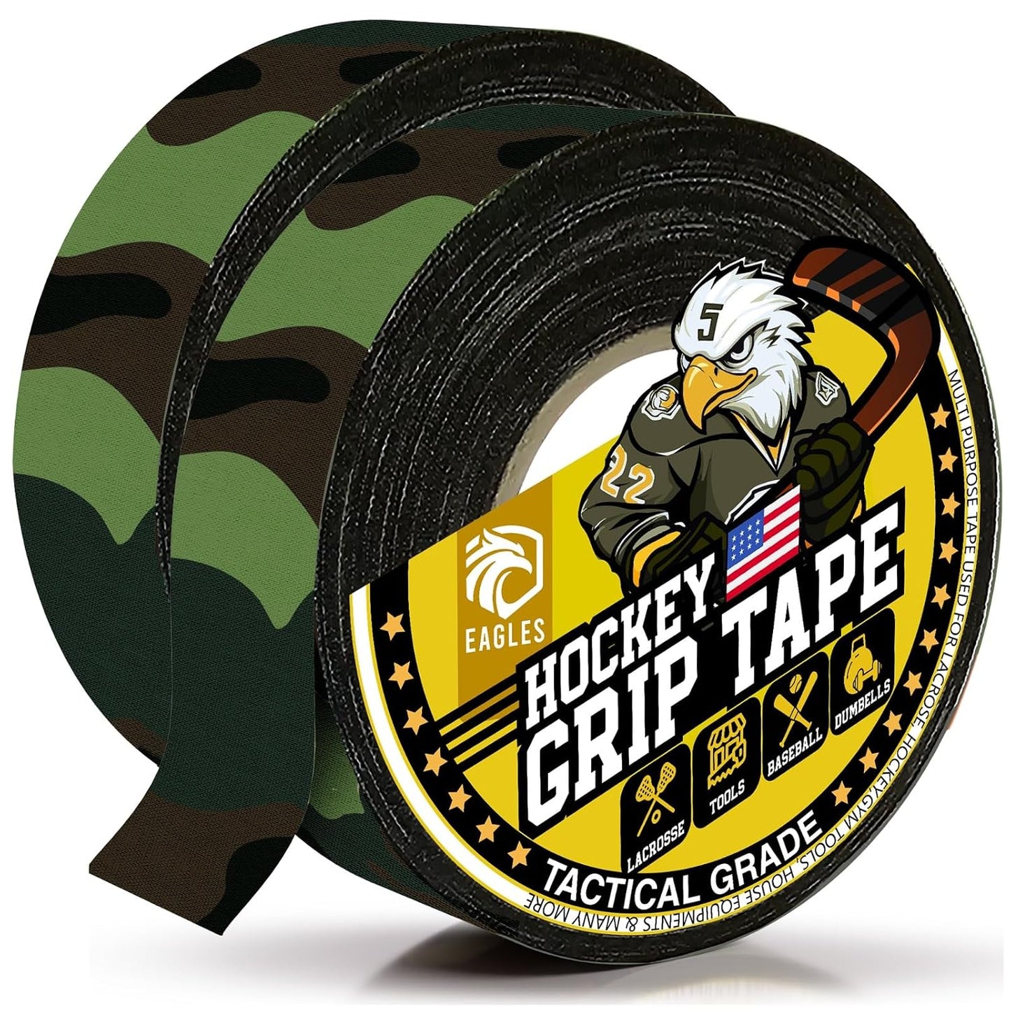 EAGLES Hockey Tape Multipurpose Cloth Tape Roll for Lacrosse Baseball & Softball Bats, Rackets, Pullup Bars, Gardening Tools, Sports Gift Perfect for Wrist, Ankle, Foot, Knee and Hand Taping (Clear)