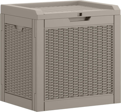 YITAHOME 95 Gallon Outdoor Storage Deck Box | Waterproof Resin Deck Box w/Handles, Lockable Outdside Deck Box for Patio Furniture, Garden Tools, Lockable & UV