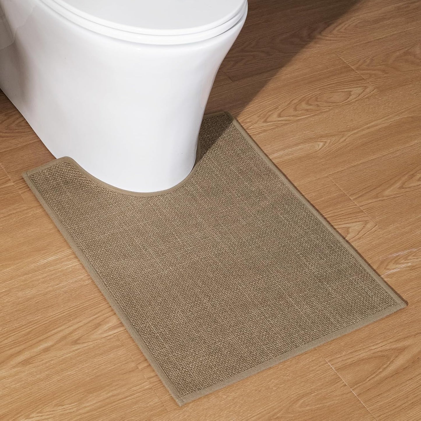 chakme Bathroom Rugs Mat 24x17, Ultra Thin Non Slip Bath Mat Small Quick Dry Absorbent Bath Mat for Bathroom Floor, (Dark Beige, 24"x17")