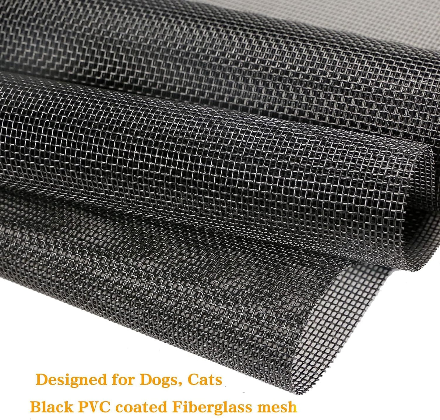 Tooltriz Pet Proof Window Screen Replacement, 48“ x 100" Upgraded Thicken Charcoal Fiberglass Mesh for Sliding Pet Screen Door Repair Kit - Screen Door Protector for Dogs Patio Screen mesh