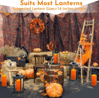 NURADA Large Waterproof Flameless Candles 6" 8" 10" x 4" - Outdoor Indoor LED Pillar Flickering Candle Battery Operated with Timer Remote for Patio Porch Lanterns - Ivory White Set of 3