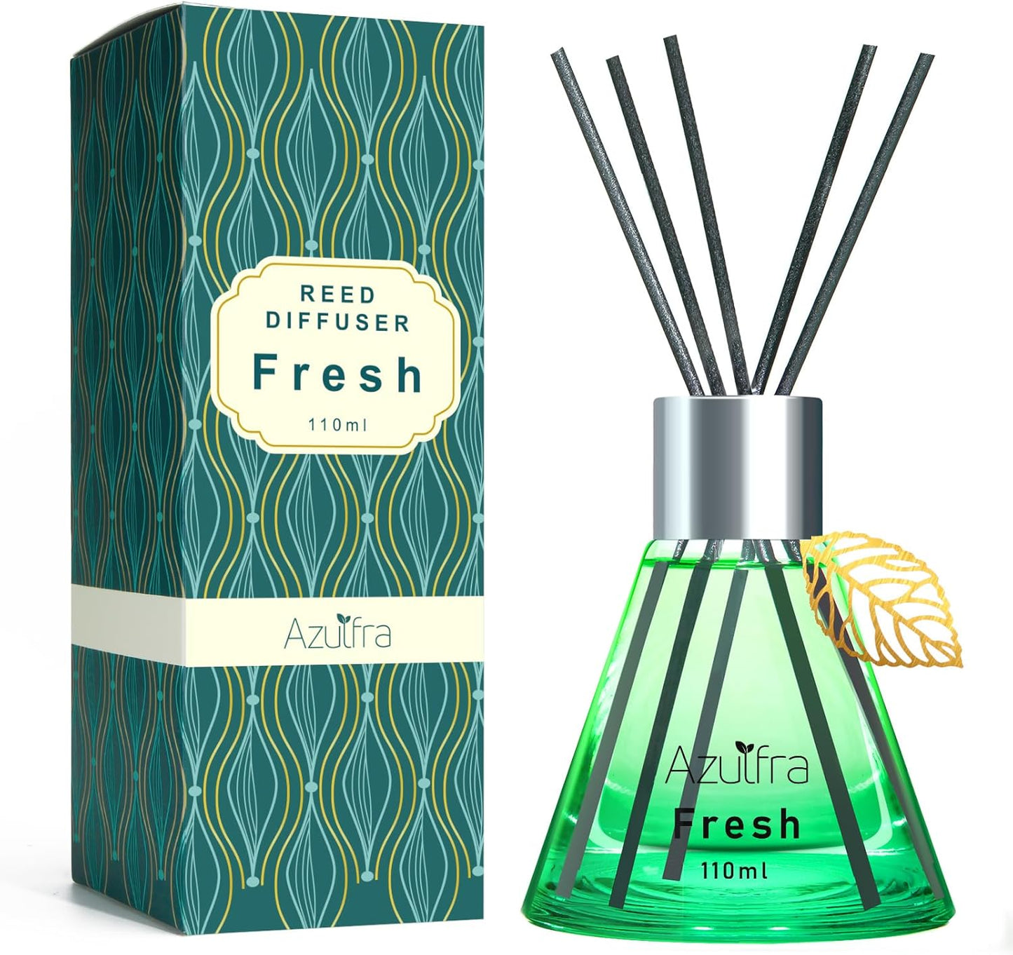 Reed Diffuser Set for Home, Citrus Scented Diffuser with 6 Diffuser Sticks, Home Fragrance Scent Essential Oil Stick Diffuser for Christmas Shelf Decor,3.4 oz