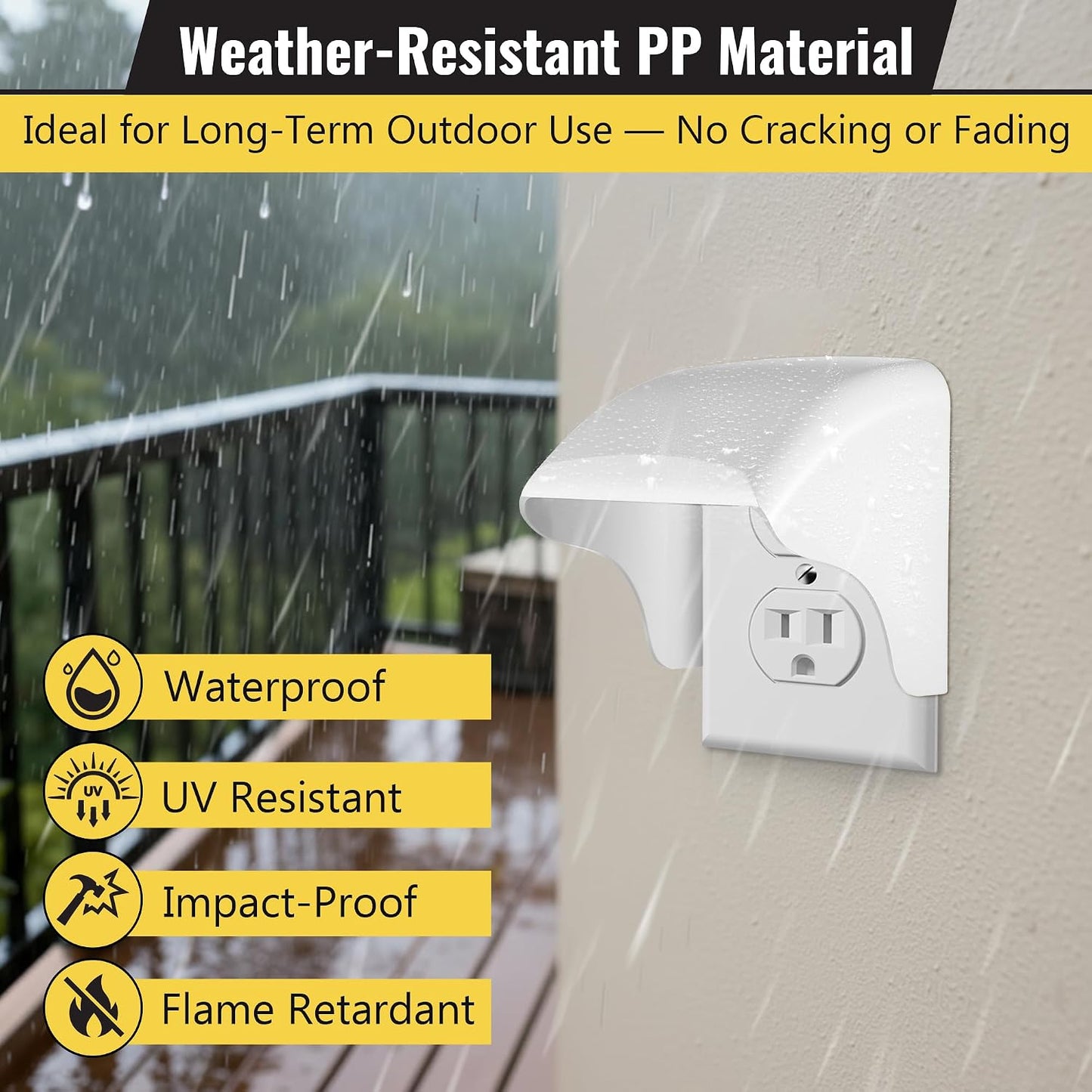 1 Pack Outdoor Waterproof Outlet Cover, Weatherproof Electrical Outlet Cover for Single Gang Duplex Receptacle (NEMA 5-15R), 2.6" x 3.2" Outside Socket Plug Protector (Gray)