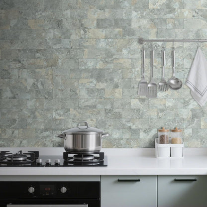 DICOFUN 10-Sheet Polished White Thick PVC Peel and Stick Backsplash, Ceramic Look Subway Tile White Kitchen Backsplash Peel and Stick Wall Tiles