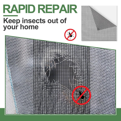 CroBlissful 6pcs Extra Wide 12" x 12" Window Screen Patches Repair Kit Black Screen Tape Mesh Replacement Door Strong Adhesive Fiberglass Repair for Window Door Holes Tent Nets