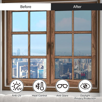 Finnez Frosted Privacy Window Film - Static Cling No Adhesive, Reusable & Easy to Remove, Decorative Glass Film for Home Bathroom Office Door, Crystal Clear 17.5 x 78.7 inches