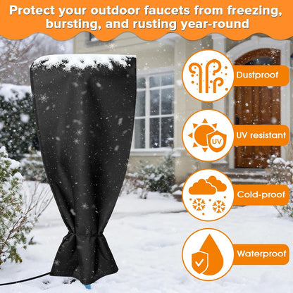 Heated Outdoor Faucet Covers for Winter Freeze Protection, 25.6" x 13.8" Outdoor Faucet Heating Cover, Reusable Waterproof Spigot Cover Winter Insulated Long Faucets Sock for Outside Faucet Hydrant