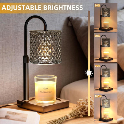 Candle Warmer Lamp with Timer Dimmer Adjustable Height, Candle Warmer with 2 Bulbs for Jar Candles, Home Decor, for Women Birthday