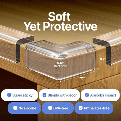 16ft Heavy Duty Desk Edge Protector & Corner Protectors - Baby Proofing Guards for Sharp Furniture Corners, Tables & Cabinets - Child Safety Essentials for Home & Nursery