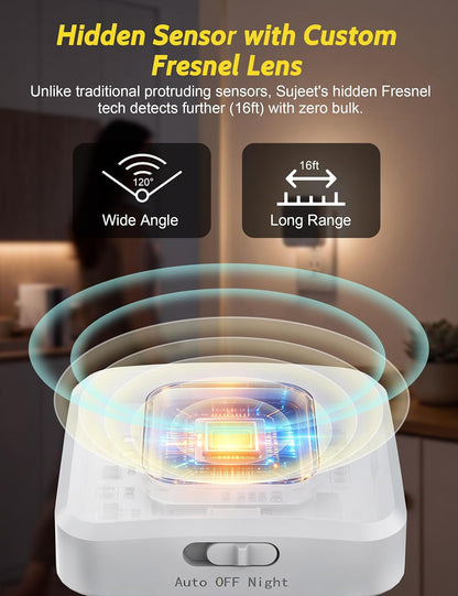 Sujeet Motion Sensor Night Light, Dimmable Plug in LED Nightlight 1-80lm Adjustable Brightness, 4 Pack Warm White with Dusk to Dawn Sensor & Backlit, Wall Night Light for Bathroom, Hallway, Stairs