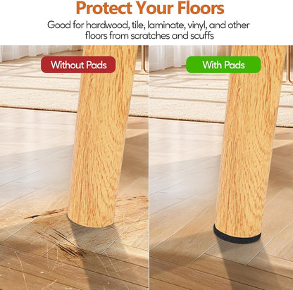 Furniture Pads 300 Pack Premium Furniture Felt Pads (Beige), Huge Quantity Self Adhesive Anti Scratch Floor Protector for Furniture Legs Hardwood with 60 Cabinet Door Bumpers
