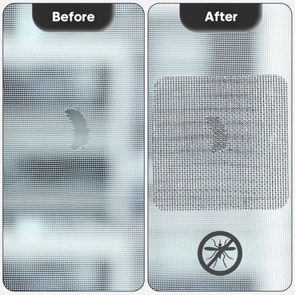 Secopad 14 Sheets 3 Size Window Screen Patches and 2 in X 15 FT Window Screen Repair Tape, Black