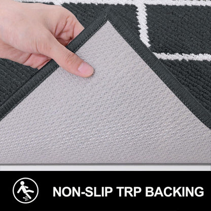 Finchitty Indoor Door Mat, Dirt Resistant and Absorbent, Low-Profile, Non-Slip, Washable Inside Floor Mats for Front Door, Back, and Entrance, 32" x 20", Grey