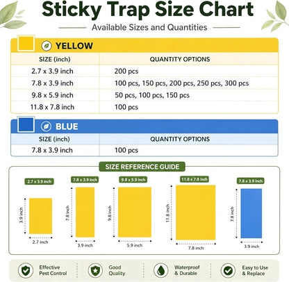 Qualirey 150 Pcs 7.8 x 3.9 Inch Yellow Sticky Traps for Plant Double Sided Sticky Trap for Gnats with Twist Ties Fly Traps for Fruit Insect Fungus Bugs Indoor Outdoor