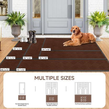 100pointONE Durable Front Door Mat, Heavy Duty Indoor Outdoor Doormat, 48” x 36” Low Profile Outdoor Mats for Home Entrance, Stain and Fade Resistant Shoe Scraper Mat, Ideal for High Traffic Area