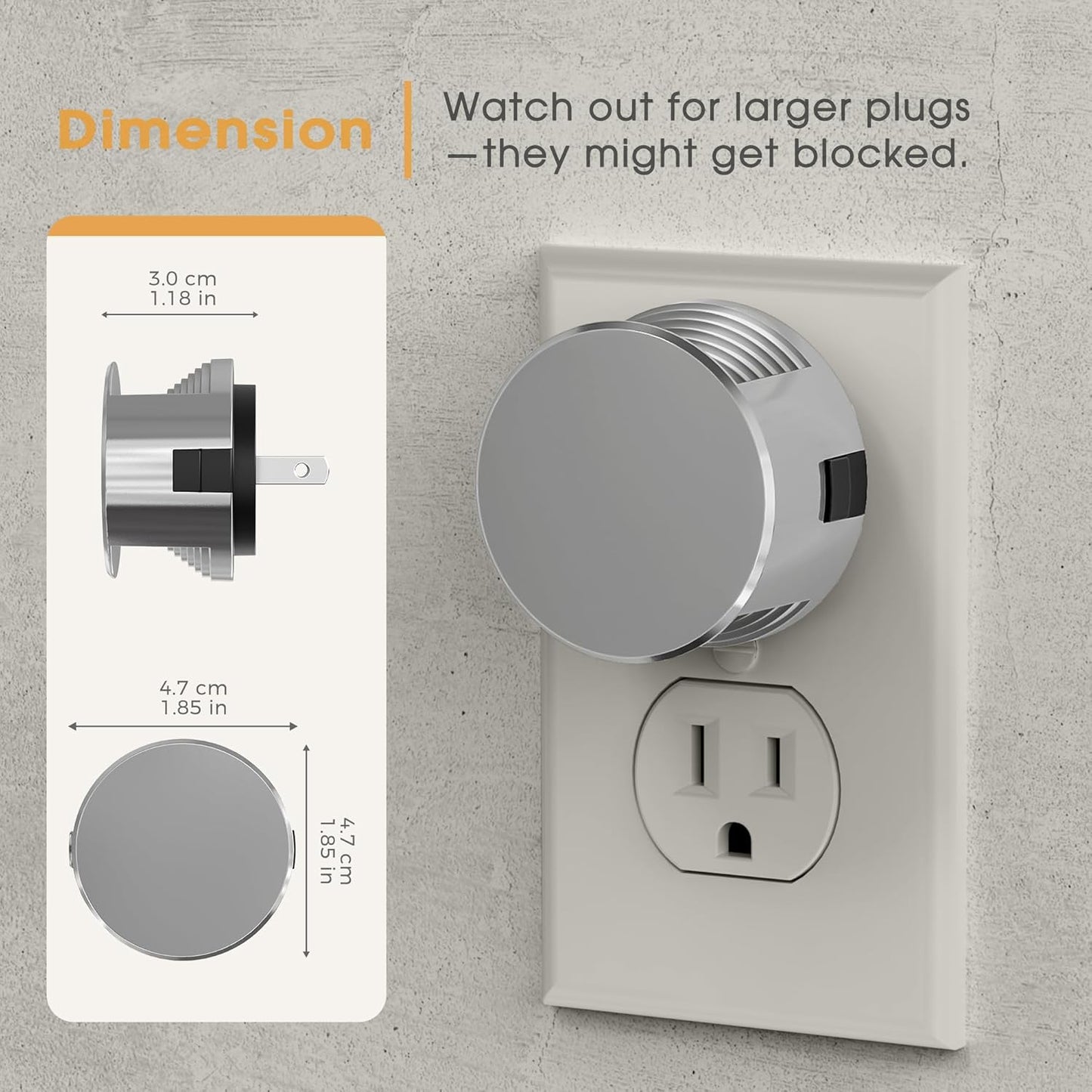 Briignite Night Lights Plug into Wall [2 Pack], White Night Light Dusk to Dawn Sensor Nightlight, Brightness Adjustable 3000K Soft White, Plug in Night Light for Bedroom, Hallway, Stairs, Kitchen