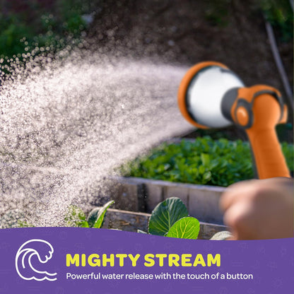 Hose Nozzle [Blue] Heavy Duty Hose Sprayer With 10 Adjustable Watering Patterns. Thumb Control Design, Comfortable Ergonomic Grip, Garden Hose Nozzle for Watering Plants & Lawns/Fun showers/Cleaning