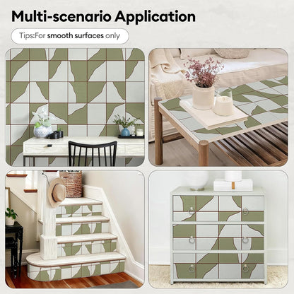 17"x118" Peel and Stick Wallpaper for Renter Friendly, Removable Wallpaper Peel and Stick, Self-Adhesive Textured Contact Paper for Walls, Cabinets, Countertops(Geometric Clay)