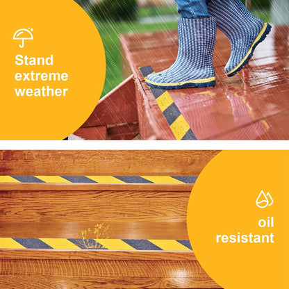 Qingluan Anti Slip Tape, Grip Tape for Stairs Indoor Waterproof, Rubber Grip Tape for Tubs, Stairs, Boats (Grey, 2 Inch x 33 Feet)