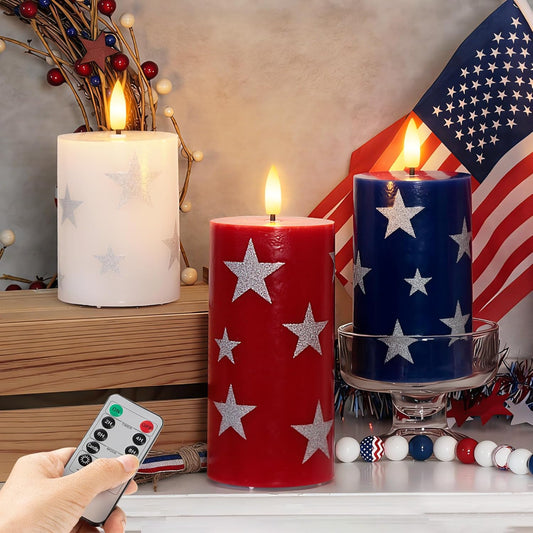 JOIONE Flameless Pillar Candles with Remote, 3 Pack Battery Operated Real Wax LED Candles, LED Candle that Perfect for Home Decorations Fireplace Table, White