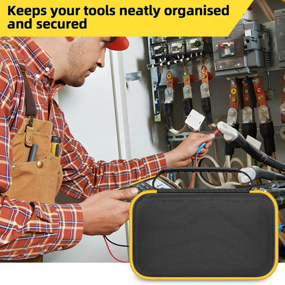 Carrying Case for Fluke 117/ 15B+/ 17B+/ 101/115/ 116/114/ 113/177/ 179/233/ 106/107 Digital Multimeter Testers and Accessories, Multimeter Storage Bag Organizer Box (with DIY Foam)