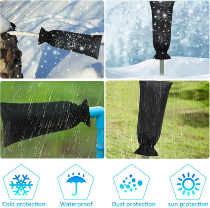 Frienda Outdoor Faucet Cover for Winter Freeze Protection 25'' x 10'' Winter Outside Large Backflow Preventer Insulation Spigot Hose Bib Cover for Garden Lawn Faucet Yard Hydrant(Green,2 Pieces)