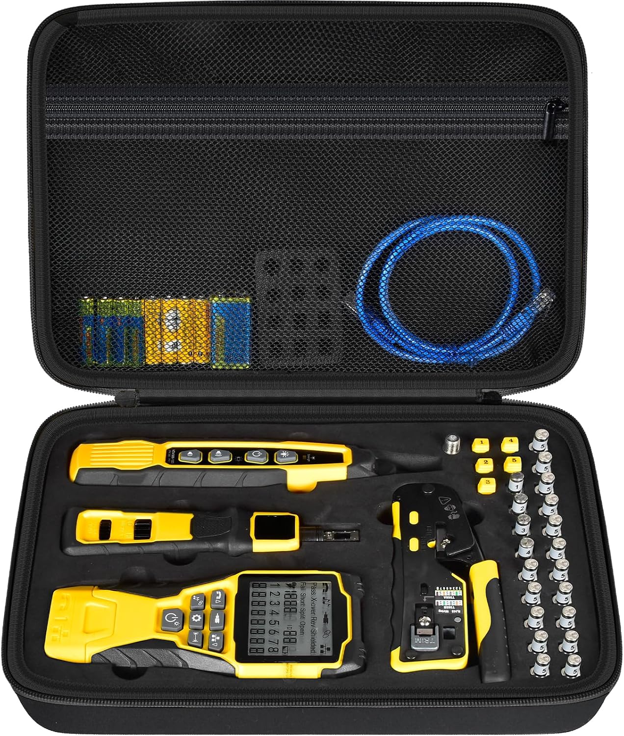 Case Compatible with Klein Tools VDV501-851 VDV500-123 VDV226-110 VDV427-300. Storage Carrying Travel Holder for Cable Tester for Scout Pro 3/ Tracer Probe/Wire Stripper and Accessories- Yellow Zipper