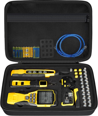 Case Compatible with Klein Tools VDV501-851 VDV500-123 VDV226-110 VDV427-300. Storage Carrying Travel Holder for Cable Tester for Scout Pro 3/ Tracer Probe/Wire Stripper and Accessories- Yellow Zipper