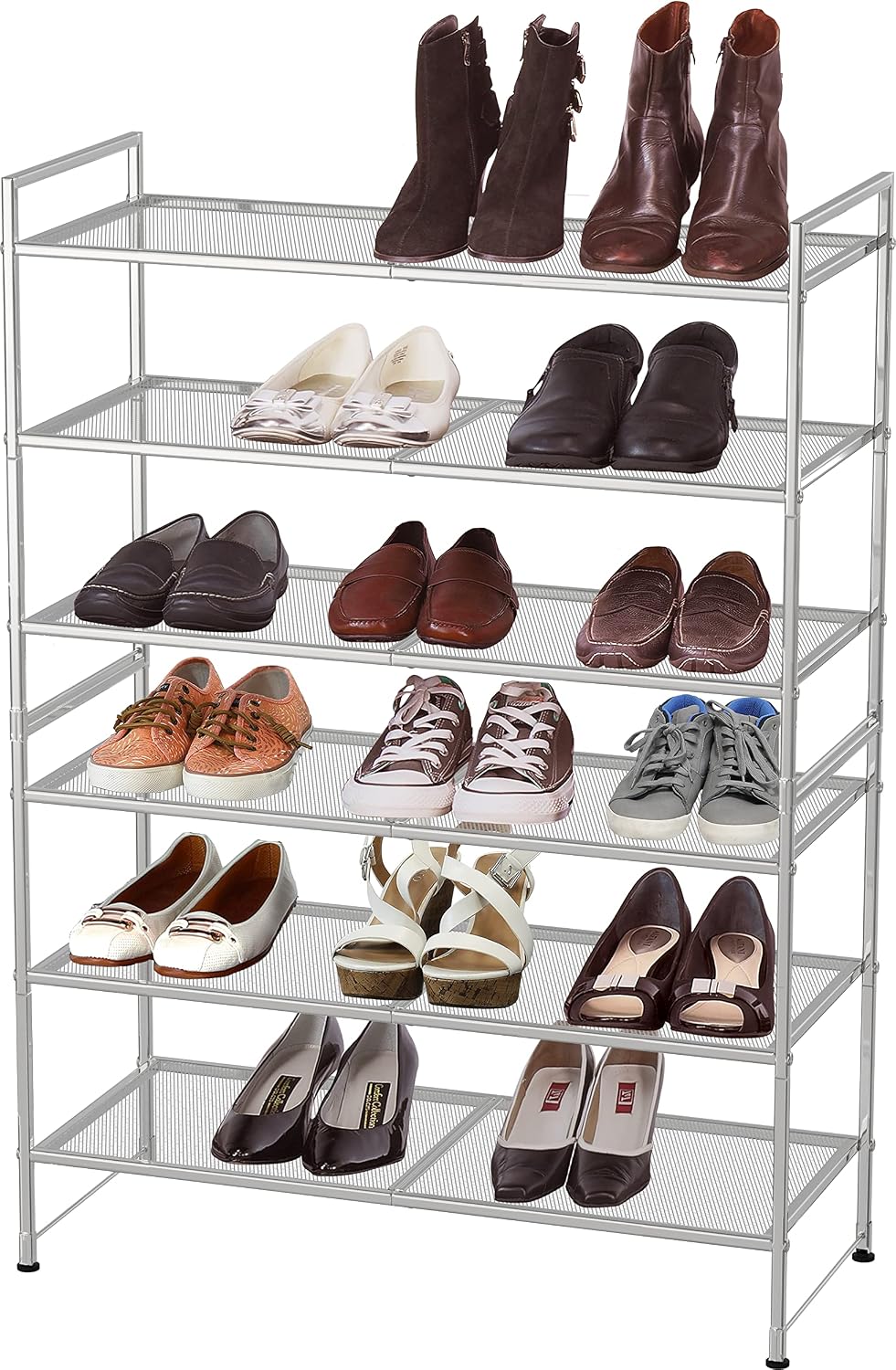 Simple Houseware 3-Tier Stackable Shoes Rack Storage Shelf, Black