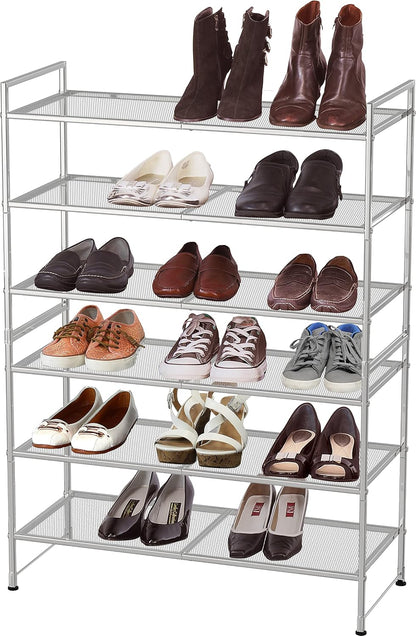 Simple Houseware 3-Tier Stackable Shoes Rack Storage Shelf, Black