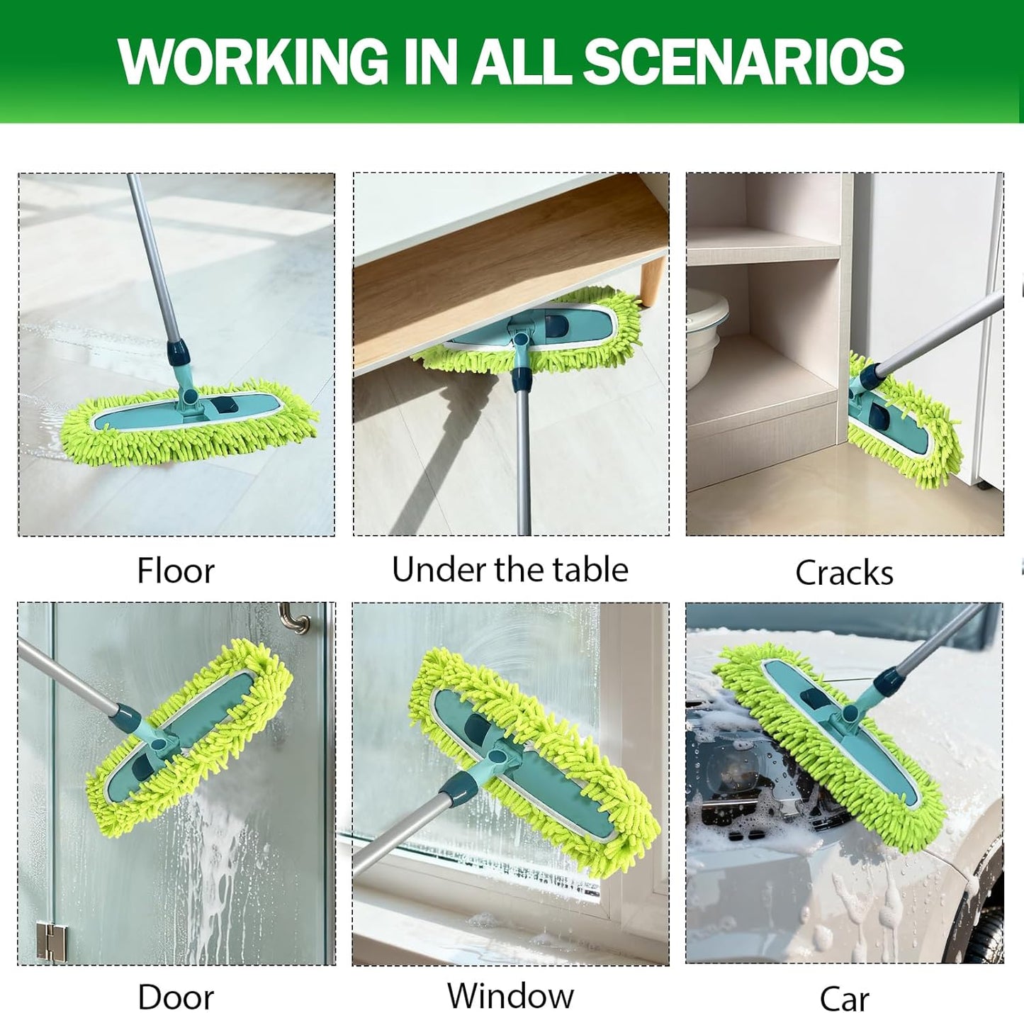 4PCS 14''~16'' Microfiber Dust Mop Pads Compatible with Leifheit 55210,Reusable Mop Refills,Replacent Wet Mopping Pad & Washable Dry Sweeping Cloths for Hardwood Floor/Tile/Marble Cleaning