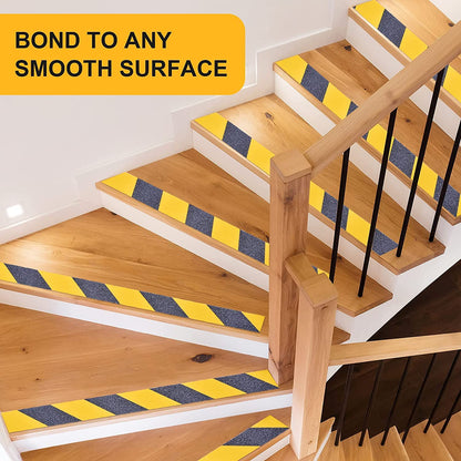 Qingluan Anti Slip Tape, Safety Non Slip Tape Outdoor Waterproof, High Adhesive Grip Tape for Stairs, Tread Step, Ramp, Skateboard, Caution to Keep from Slipping (Yellow/Black, 2 Inch x 33 Foot)