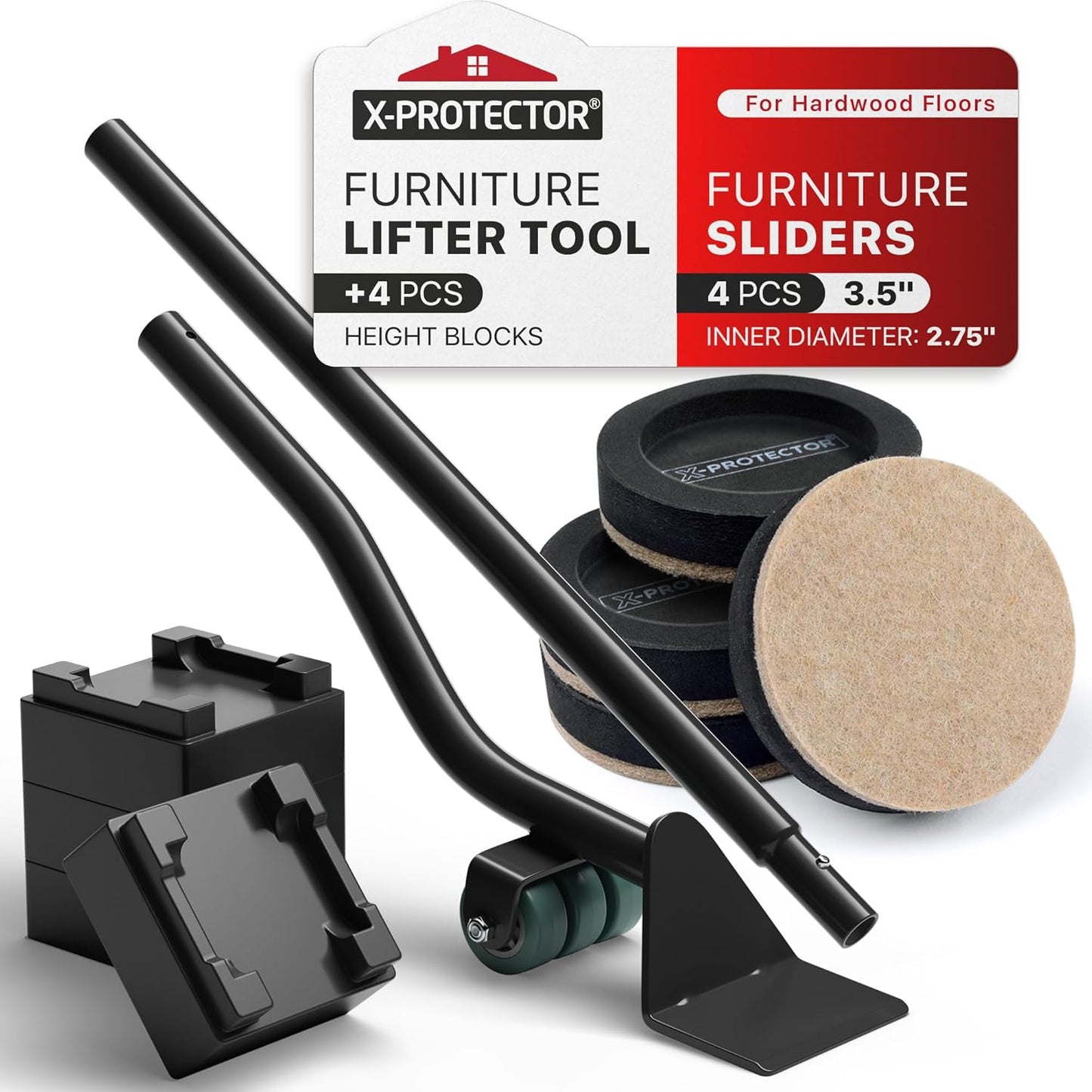 X-Protector Felt Furniture Sliders for Hardwood Floors 24 PCS 1” - Self-Adhesive Furniture Slider - Heavy-Duty Furniture Movers for Hard Surfaces - Felt Sliders - Move Your Furniture Easily!