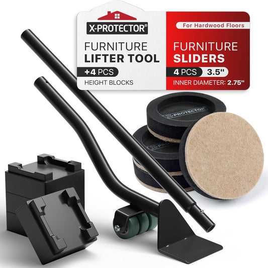 X-Protector Felt Furniture Sliders for Hardwood Floors 24 PCS 1” - Self-Adhesive Furniture Slider - Heavy-Duty Furniture Movers for Hard Surfaces - Felt Sliders - Move Your Furniture Easily!