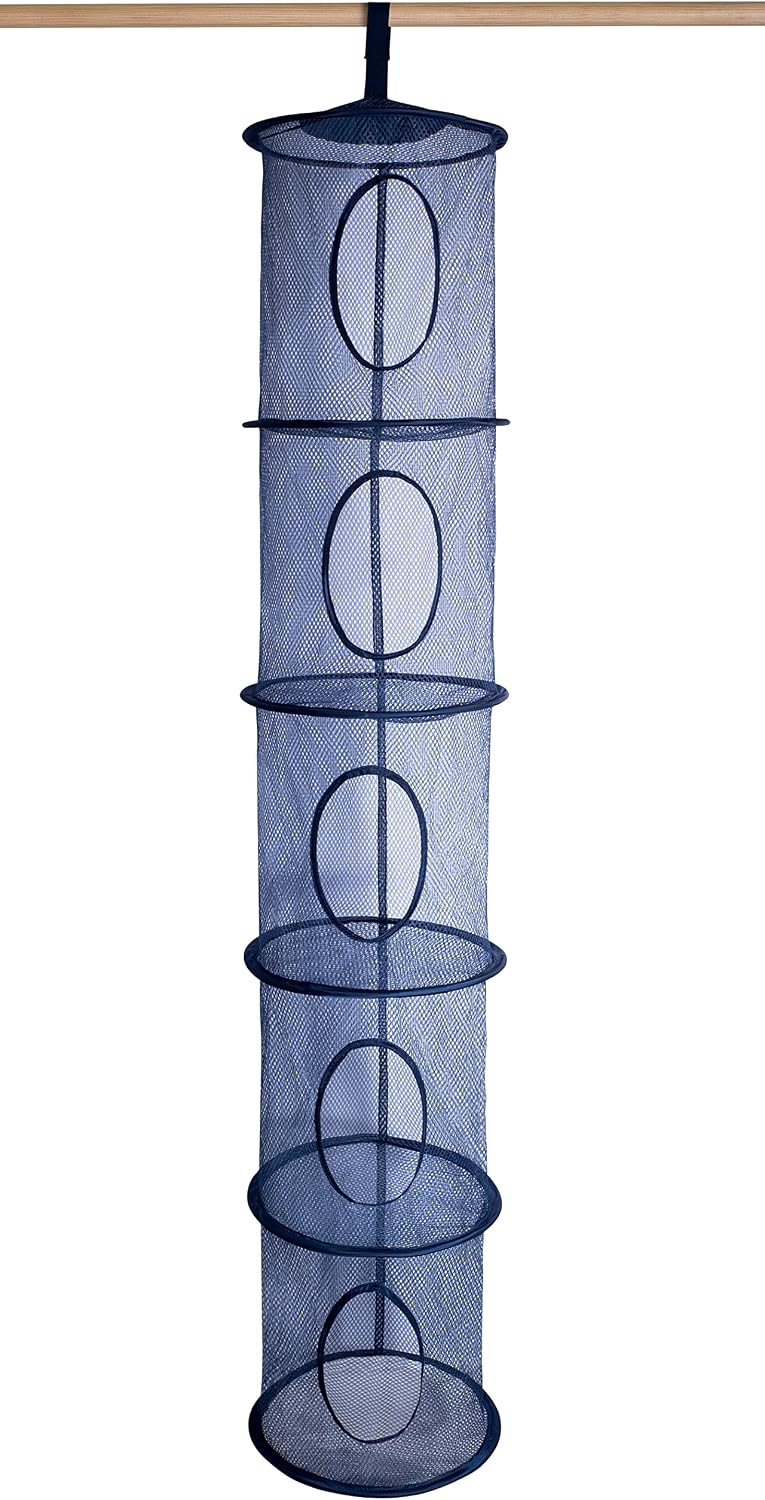 Handy Laundry Weekly Clothes Organizer for Kids, 6-Shelf Bamboo Reinforced | Days of the Week Hanging Closet Shelves, Monday Through Friday and Weekend, School Outfit Storage, Side Pockets, Pink