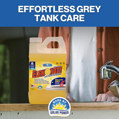 Walex Elemonate RV Grey Water Tank Deodorizer Tablets - Fresh Lemon, 5-Pack