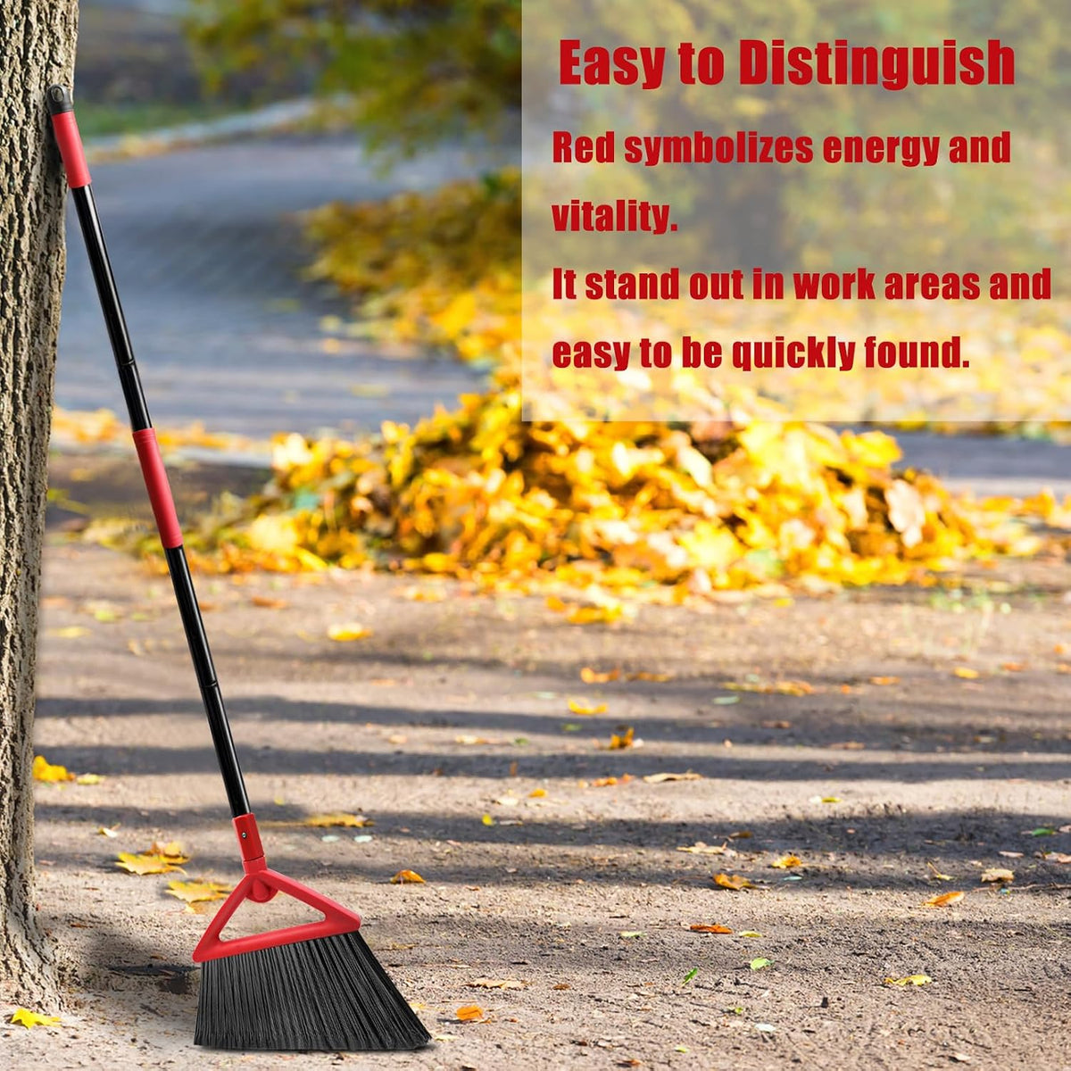 Heavy Duty Broom Outdoor and Indoor, 2 Pack Upgraded Commercial Angle Brooms, Perfect Yellow Broom of House, Kitchen, Garage, Courtyard