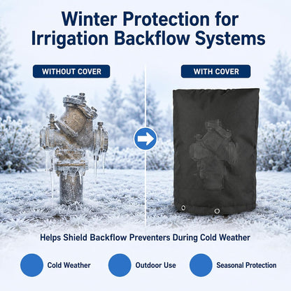 Outdoor Faucet Cover for Winter, Insulated Backflow Cover Freeze Protection | Fits Up to 9” W x 10” H