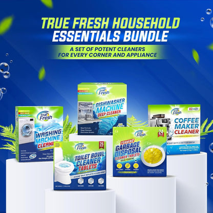 72 Tablets Combo Pack – 48 Dishwasher & Washing Machine Cleaner Tablets + 24 Garbage Disposal Cleaner & Deodorizer Tablets- Removes Limescale, Buildups and mineral deposits