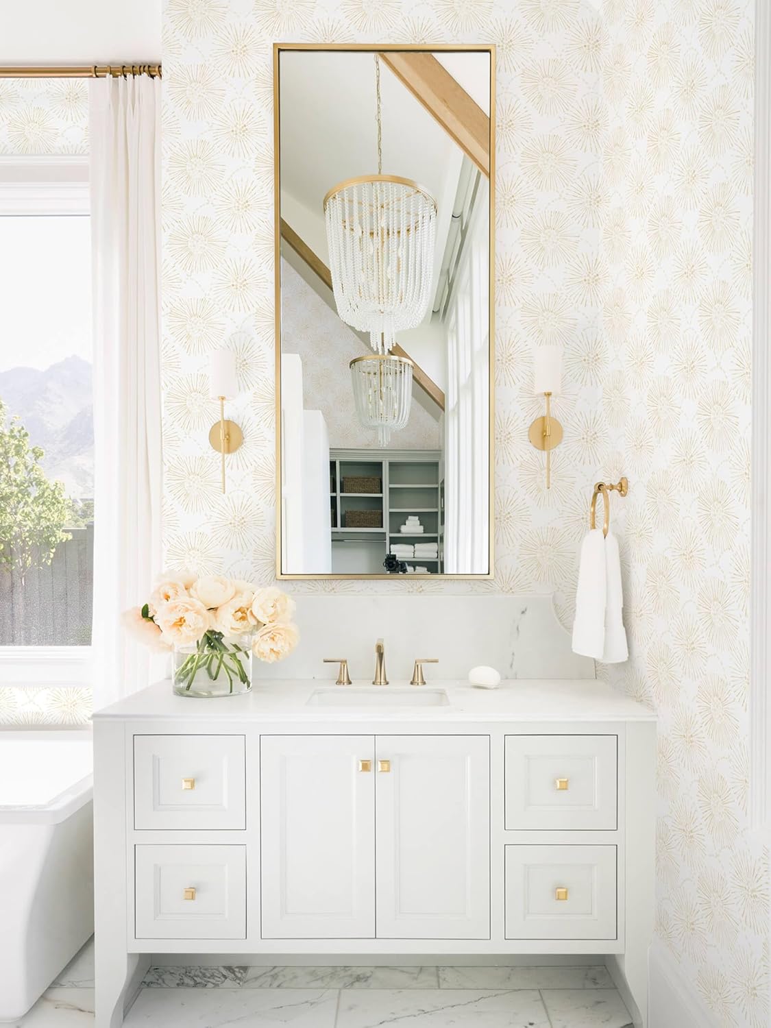 Boho Wallpaper Neutral Peel and Stick Wallpaper 78.7"x17.3" Geometric Wall Paper Beige and White Contact Paper Textured Removable Vinyl Waterproof for Bedroom Farmhouse Kitchen Bathroom
