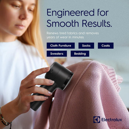Electrolux Rechargeable Fabric Shaver | Compact Travel Lint Remover for Clothes & Furniture | Eliminates Fuzz & Pilling | 3-Speed Electric Lint Shaver with Type-C Fast Charging Port - Blue