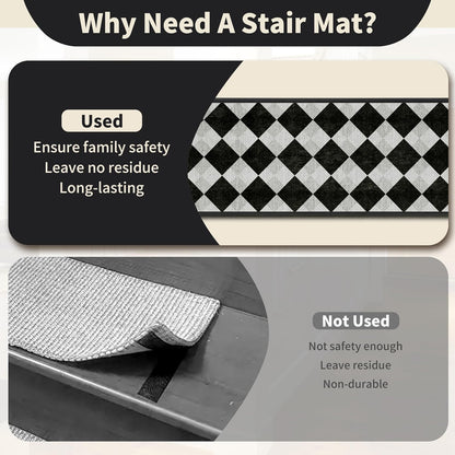 Non-Slip Carpet Stair Treads 15PCS, 8"x30" Peel and Stick Stair Runner for Wooden Steps Indoor, Washable Reusable Adhesive Backing, Pet-Friendly Safety Mats for Kids, Elders, Dogs