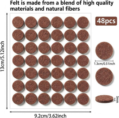 Nogeqi 48Pcs Small Felt Pads for Chairs Table Leg and Doors 1/2 Inches Diameter Small Felt Pads Door Bumpers for Furniture Feet Protect Your Hardwood Floors