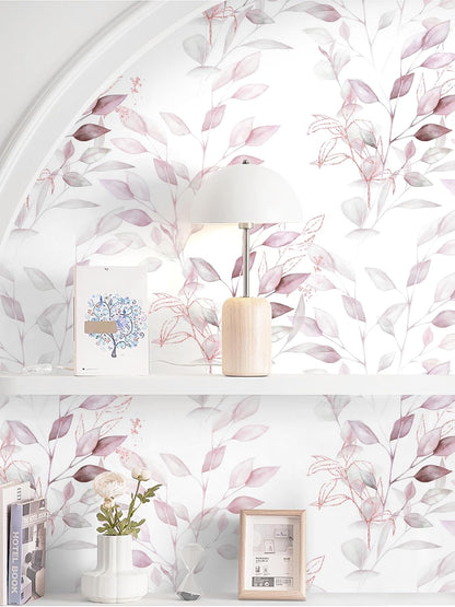 HeloHo Peel and Stick Wallpaper Blue Floral Leaf Wall Paper Self Adhesive Removable Thicken Waterproof Contact Paper for Bathroom Bedroom Living Room Decor Renter Friendly Wallpaper 15.35" X 78.7"