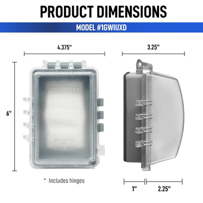 Sealproof 1-Gang Extra Deep Weatherproof in Use Outdoor Duplex Outlet Cover with Box Kit, Lockable, UL Extra Duty Compliant, 18 Configurations