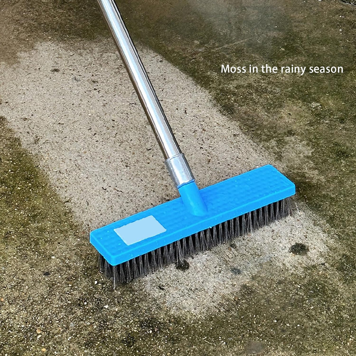 Heavy Duty Wire Brush, Heavy Duty Stainless Steel Metal Broom for Outdoor Floor Cleaning, Long Telescopic Handle for Patios and Decks (63 in)