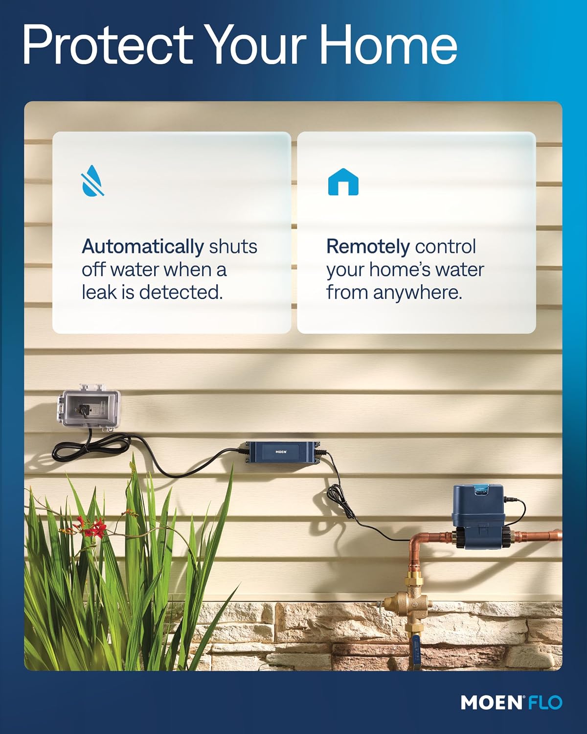 Moen Flo 1-inch Smart Water Shut Off Valve, Smart Home Water Monitor Leak Detector, Wifi Connected, App Enabled Flow Meter and Shutoff, 900-006